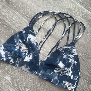 PINK Victoria's Secret Navy Marble Strappy Bralette - Multi Strap